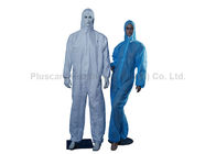 PE Coated Breathable Disposable Coveralls , Protective Coverall Suit With Hood
