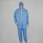 SMS Disposable Hooded Coveralls , Breathable Blue Disposable Coveralls