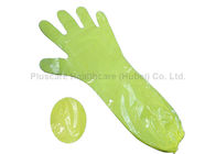 Colorful Long Arm Disposable Plastic Gloves Elastic End For Veterinary
